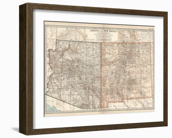 Map of Arizona and New Mexico. United States-Encyclopaedia Britannica-Framed Art Print