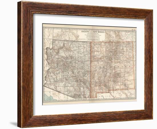 Map of Arizona and New Mexico. United States-Encyclopaedia Britannica-Framed Art Print