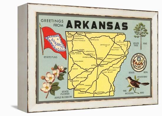 Map of Arkansas-null-Framed Stretched Canvas