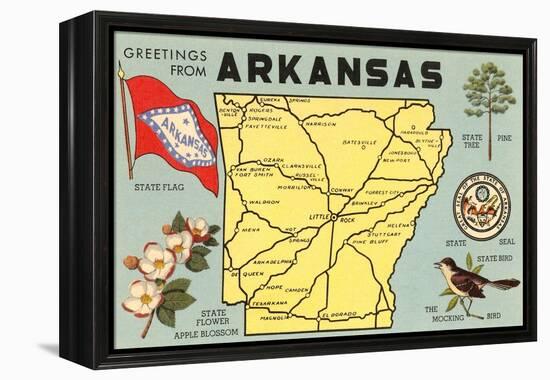 Map of Arkansas-null-Framed Stretched Canvas