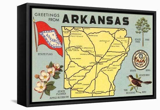 Map of Arkansas-null-Framed Stretched Canvas