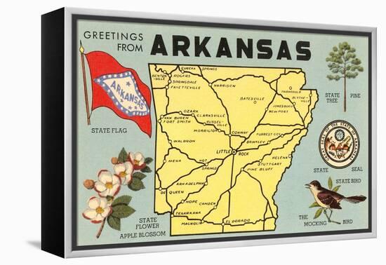 Map of Arkansas-null-Framed Stretched Canvas