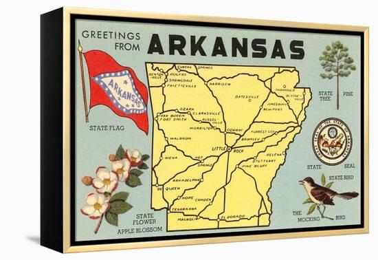 Map of Arkansas-null-Framed Stretched Canvas