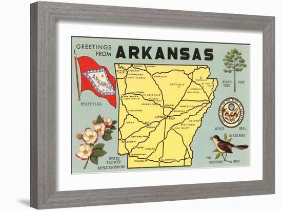 Map of Arkansas-null-Framed Art Print