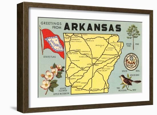 Map of Arkansas-null-Framed Art Print