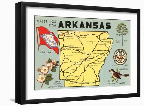 Map of Arkansas-null-Framed Art Print