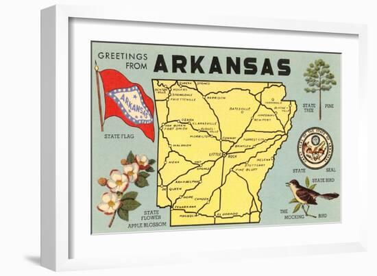 Map of Arkansas-null-Framed Art Print