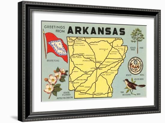 Map of Arkansas-null-Framed Art Print