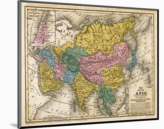 Map of Asia, c.1839-Samuel Augustus Mitchell-Mounted Art Print