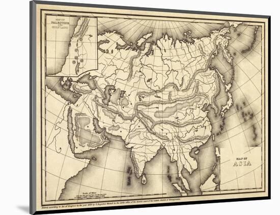 Map of Asia, c.1839-Samuel Augustus Mitchell-Mounted Art Print