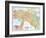 Map of Asia Minor and the Caucasus Region and Mesopotamia at the Beginning of the First World War-null-Framed Giclee Print