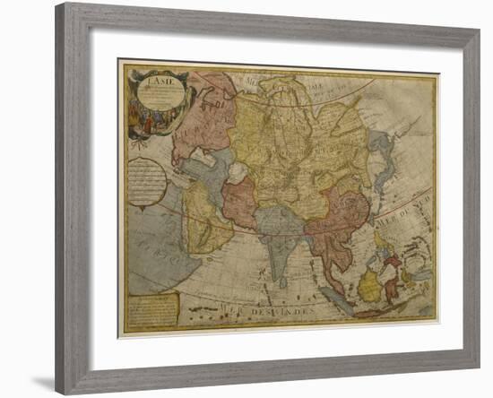 Map of Asia, Published in 1700, Paris-Guillaume Delisle-Framed Giclee Print
