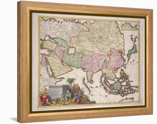 Map of Asia, Tartaria, Japan, the Philippines and East Indies, Engraved G. Van Gouwen, c.1690-Karel Allard-Framed Premier Image Canvas