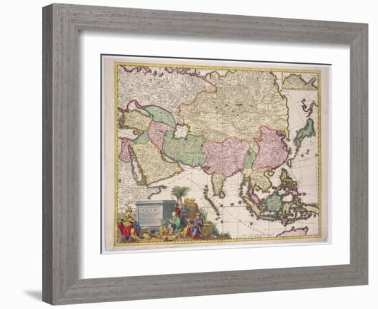 Map of Asia, Tartaria, Japan, the Philippines and East Indies, Engraved G. Van Gouwen, c.1690-Karel Allard-Framed Giclee Print