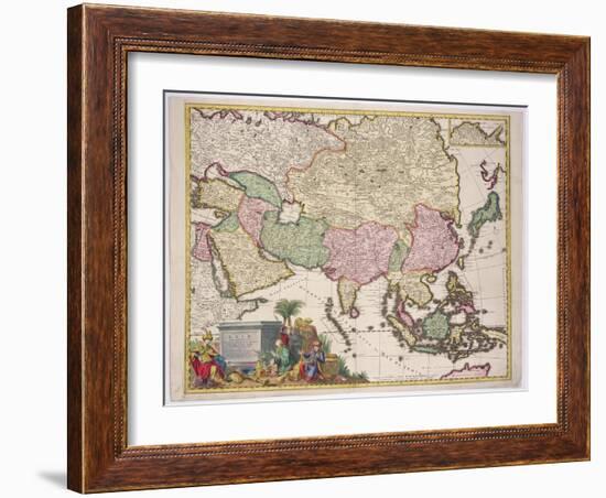 Map of Asia, Tartaria, Japan, the Philippines and East Indies, Engraved G. Van Gouwen, c.1690-Karel Allard-Framed Giclee Print