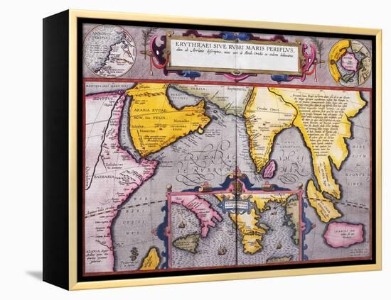 Map of Asia with a Superimposed Map of Europe, from 'Theatrum Orbis Terrarum', 1603-Abraham Ortelius-Framed Premier Image Canvas