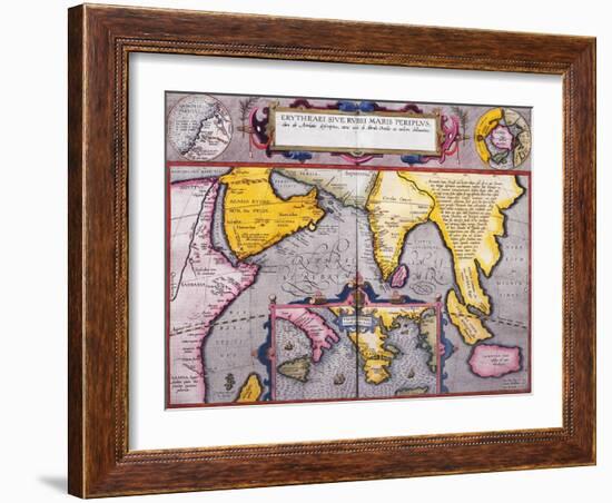 Map of Asia with a Superimposed Map of Europe, from 'Theatrum Orbis Terrarum', 1603-Abraham Ortelius-Framed Giclee Print