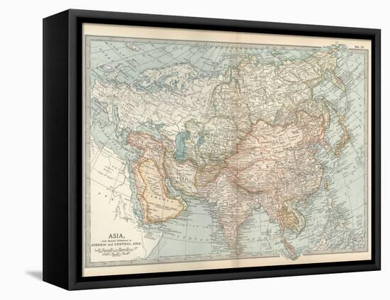 Map of Asia, with Special Reference to Siberia and Central Asia-Encyclopaedia Britannica-Framed Stretched Canvas