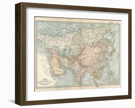 Map of Asia, with Special Reference to Siberia and Central Asia-Encyclopaedia Britannica-Framed Art Print