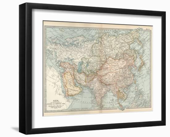 Map of Asia, with Special Reference to Siberia and Central Asia-Encyclopaedia Britannica-Framed Art Print