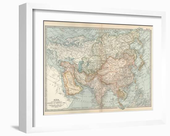 Map of Asia, with Special Reference to Siberia and Central Asia-Encyclopaedia Britannica-Framed Art Print