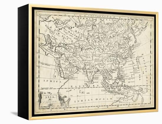 Map of Asia-T. Jeffreys-Framed Stretched Canvas