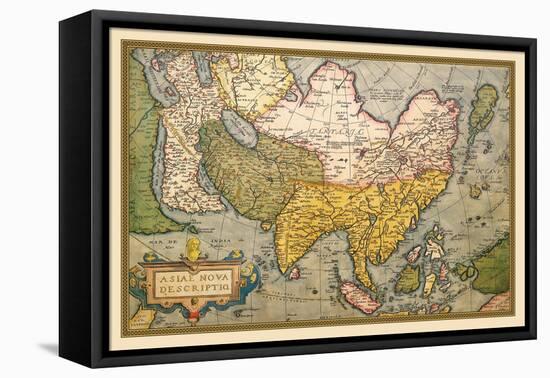 Map of Asia-Abraham Ortelius-Framed Stretched Canvas
