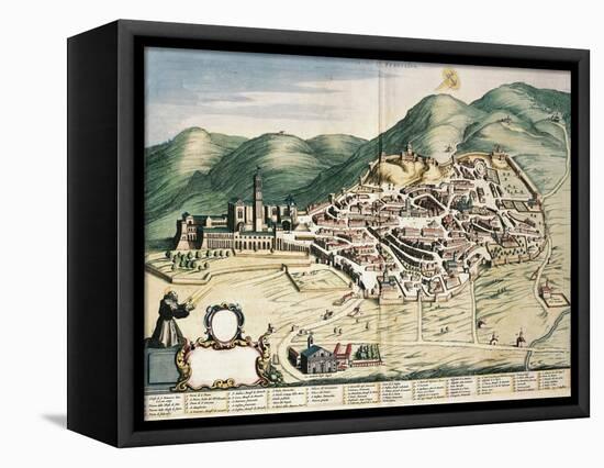 Map of Assisi from Theatrum Civitatum Et Admirandorum Italiae-Joan Blaeu-Framed Premier Image Canvas