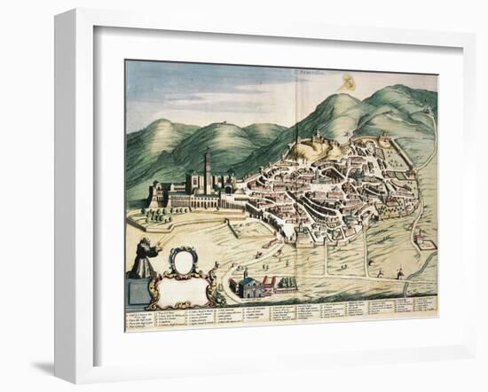 Map of Assisi from Theatrum Civitatum Et Admirandorum Italiae-Joan Blaeu-Framed Giclee Print