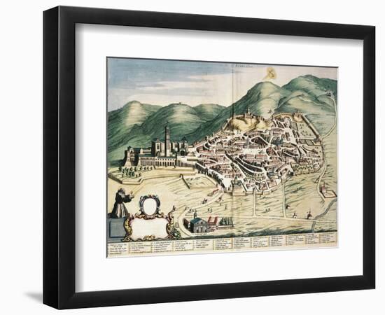 Map of Assisi from Theatrum Civitatum Et Admirandorum Italiae-Joan Blaeu-Framed Giclee Print