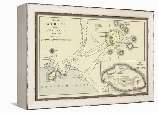 Map of Athens and its Vicinity; the Acropolis-null-Framed Premier Image Canvas