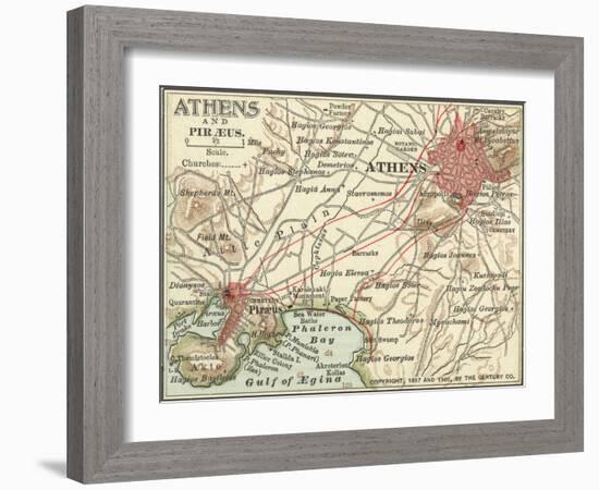 Map of Athens (C. 1900), Maps-Encyclopaedia Britannica-Framed Art Print