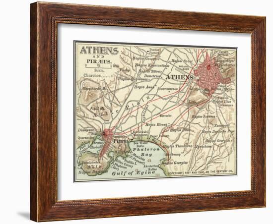 Map of Athens (C. 1900), Maps-Encyclopaedia Britannica-Framed Art Print