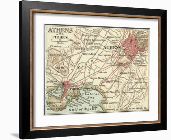 Map of Athens (C. 1900), Maps-Encyclopaedia Britannica-Framed Art Print