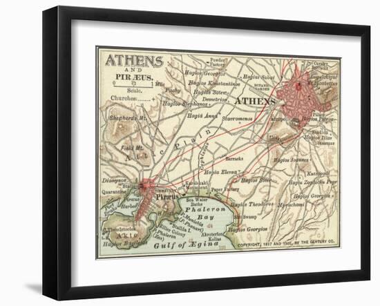 Map of Athens (C. 1900), Maps-Encyclopaedia Britannica-Framed Art Print