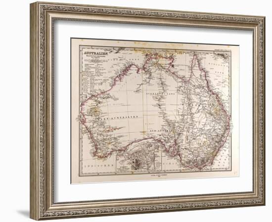 Map of Australia, 1872-null-Framed Giclee Print