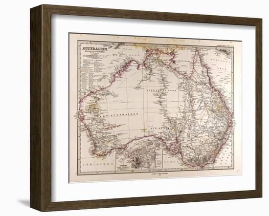 Map of Australia, 1872-null-Framed Giclee Print