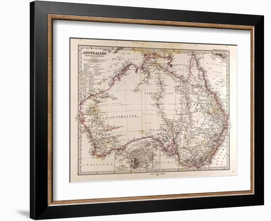 Map of Australia, 1872-null-Framed Giclee Print