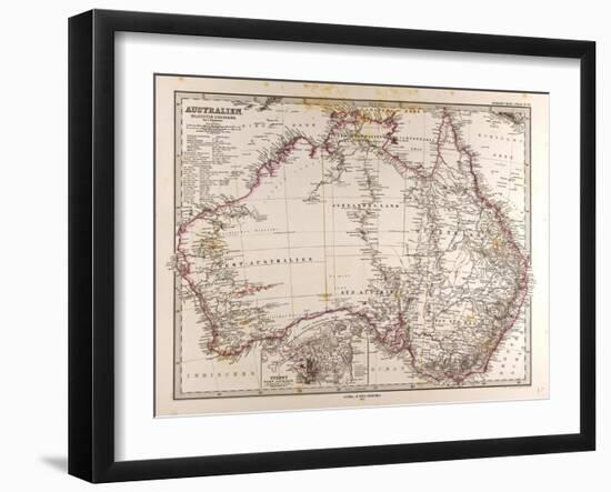 Map of Australia, 1872-null-Framed Giclee Print