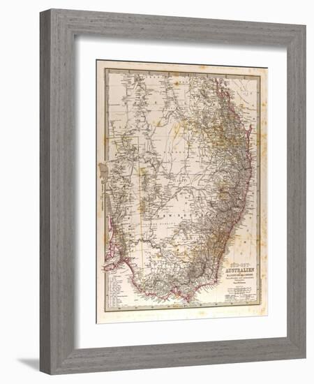 Map of Australia, 1872-null-Framed Giclee Print