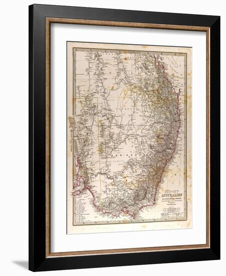 Map of Australia, 1872-null-Framed Giclee Print