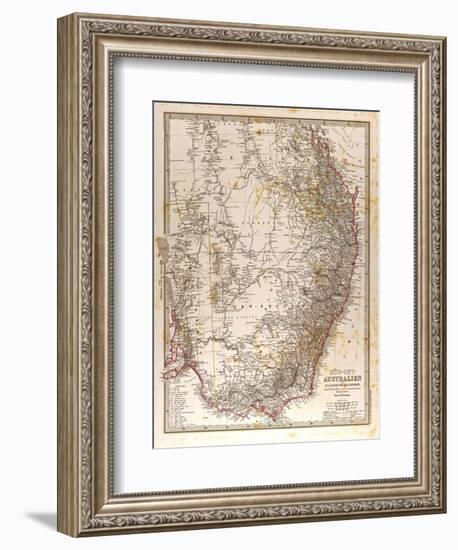 Map of Australia, 1872-null-Framed Giclee Print