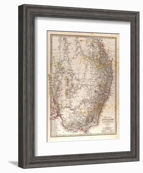 Map of Australia, 1872-null-Framed Giclee Print