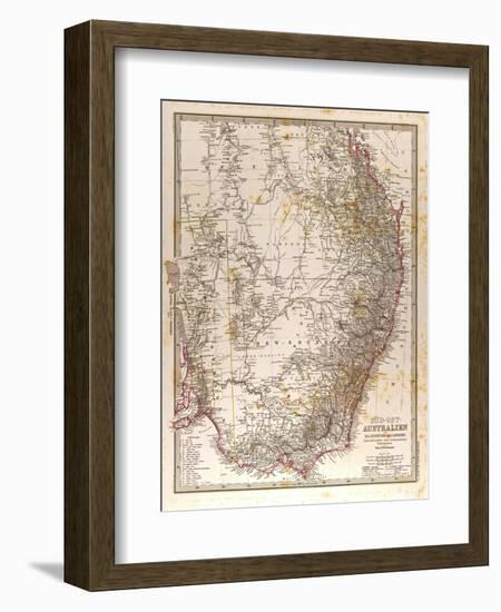 Map of Australia, 1872-null-Framed Giclee Print