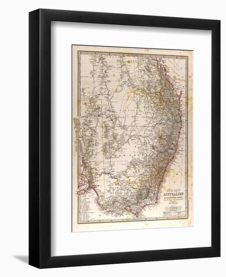 Map of Australia, 1872-null-Framed Giclee Print