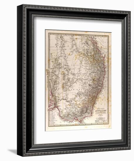 Map of Australia, 1872-null-Framed Giclee Print