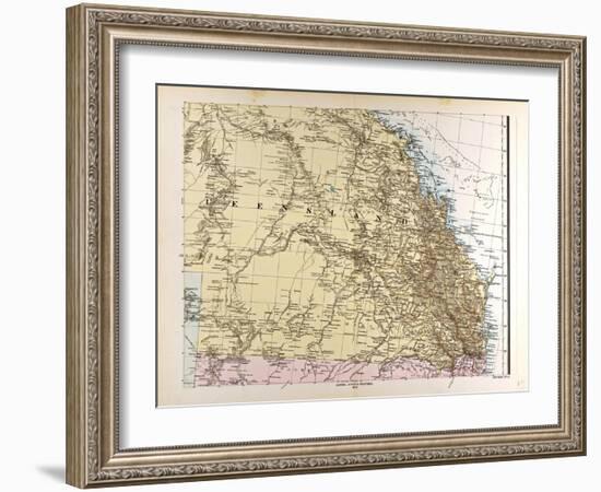 Map of Australia, 1872-null-Framed Giclee Print