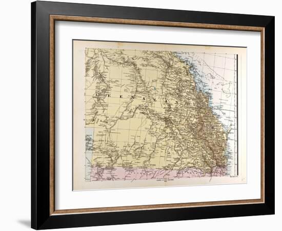 Map of Australia, 1872-null-Framed Giclee Print