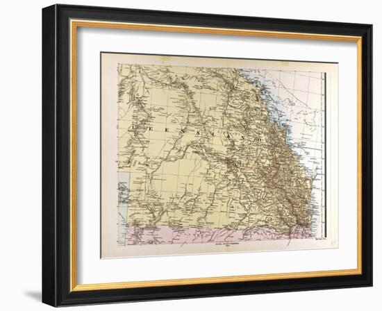 Map of Australia, 1872-null-Framed Giclee Print