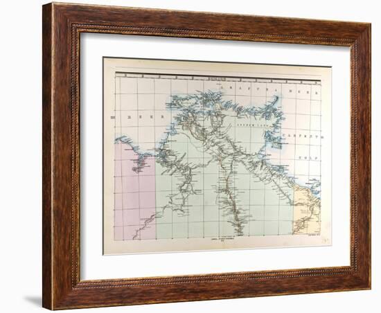 Map of Australia, 1872-null-Framed Giclee Print